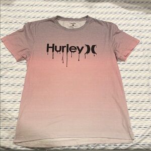 Hurley Black Logo Pink Ombre Tee